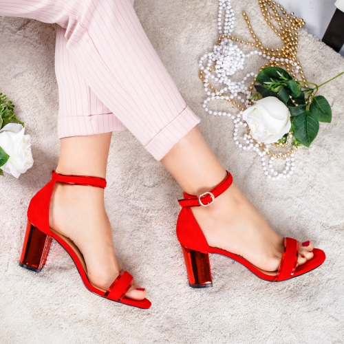 Sandale Holita rosii de seara cu toc elegante