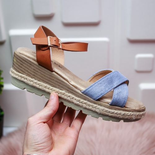 Sandale Luami albastre de Vara cu Platforma Foarte Comoda
