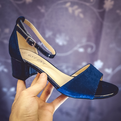 Sandale Osinoma albastre de seara cu toc elegante