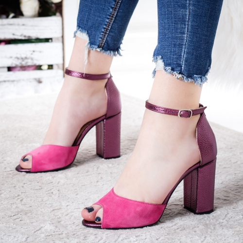 Sandale Piele Matila roz de Dama Online