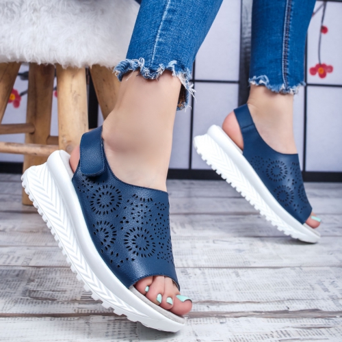 Sandale Piele albastre Jonisia de Dama Online