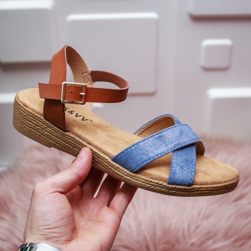 Sandale Ridasi albastre cu Talpa Joasa de Dama Online