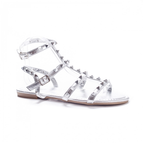 Sandale Starila argintii cu Talpa Joasa de Dama Online