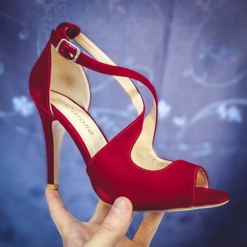 Sandale Timoro rosii de seara cu toc elegante