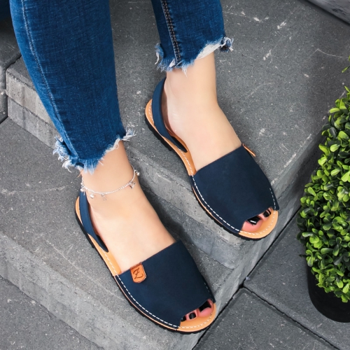Sandale albastre Hitalia cu Talpa Joasa de Dama Online