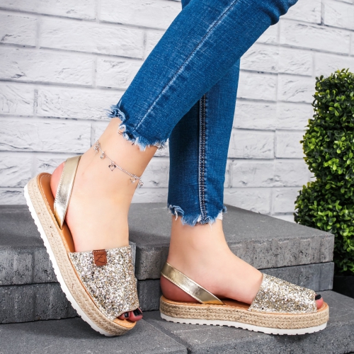 Sandale aurii Limenia cu Talpa Joasa de Dama Online